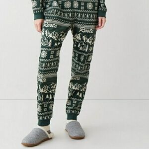 Organic Cotton Roots Forest Green and Cream Mountain Cozy Ladies Pants